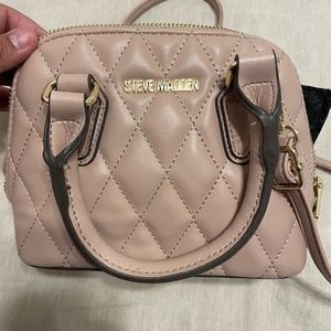 STEVE MADDEN Small Quilted Dusty Pink Crossbody